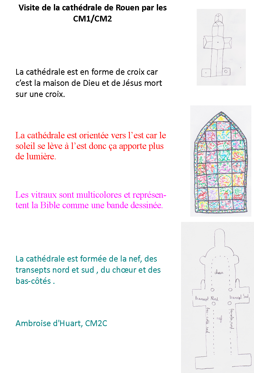 Visite de la Cathédrale de Rouen… par Ambroise d&rsquo;Huart CM2 C