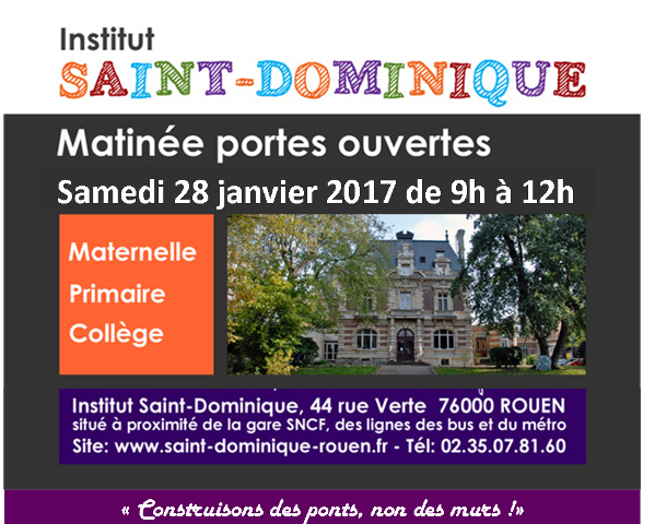 Portes Ouvertes St-Dominique – 28 Janvier 2017 !!!