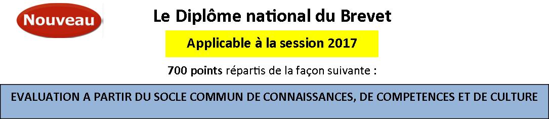 Le nouveau BREVET : répartition des 700 points